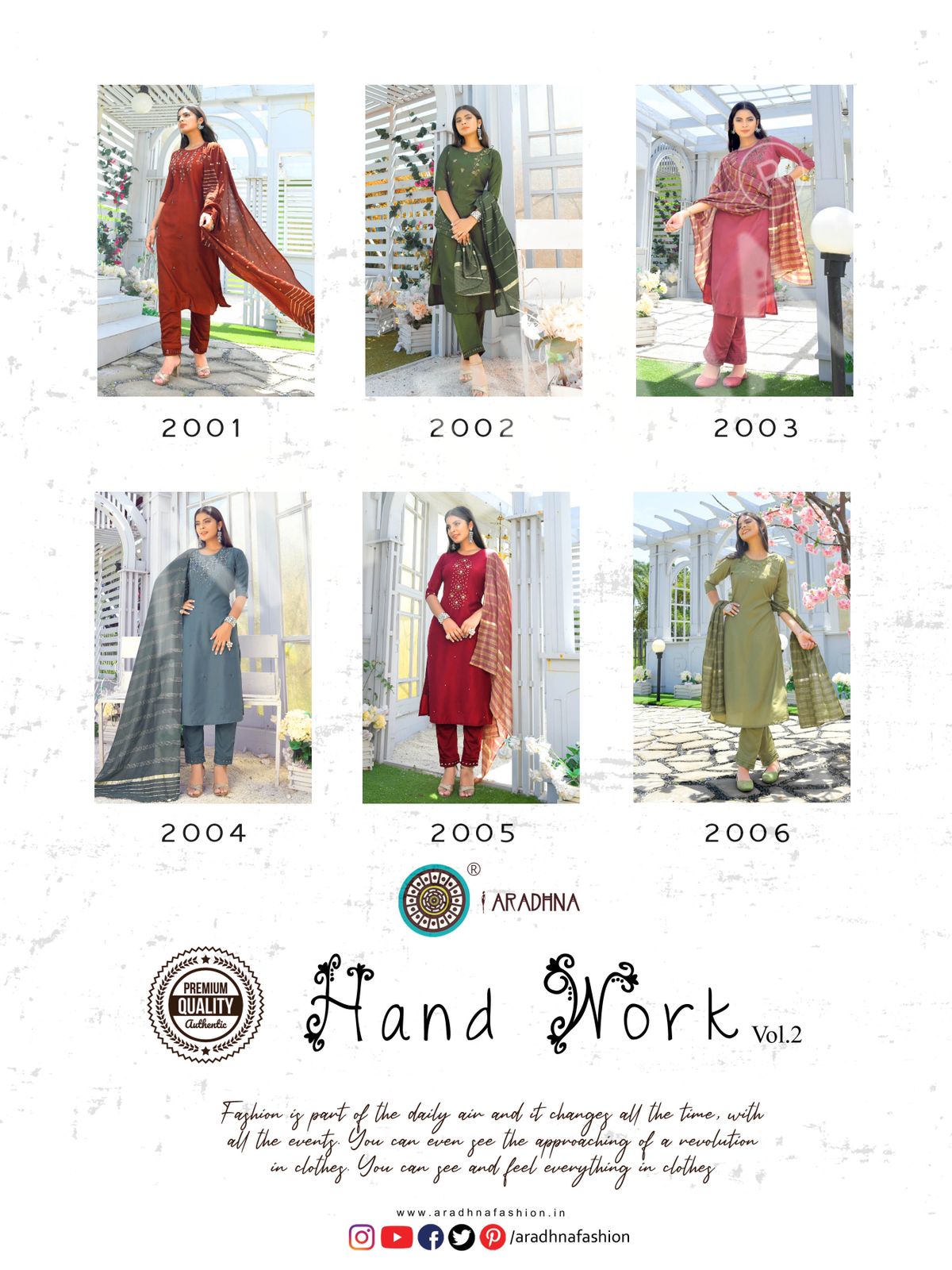 Aradhna Hand Work 2 Latest Designer Cotton Silk Festive Wear Ready Made Collection
